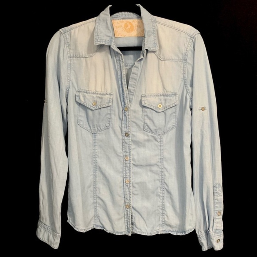 Anthropologie Bella Dahl Chambray Buttoned Shirt
